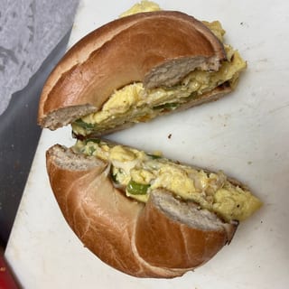 Green Pepper, Egg and Cheese Breakfast Sandwich