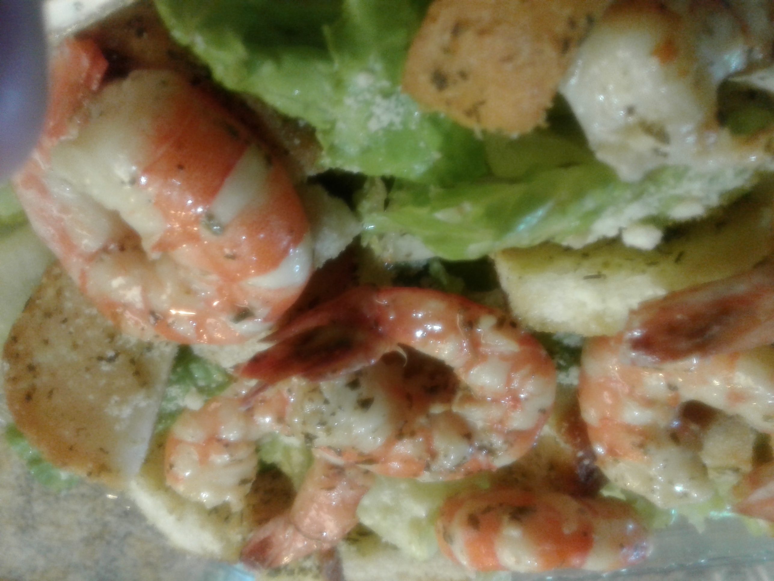 Caesar Salad with Shrimp.