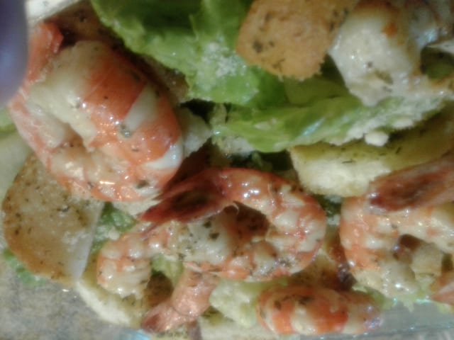 Caesar Salad with Shrimp.